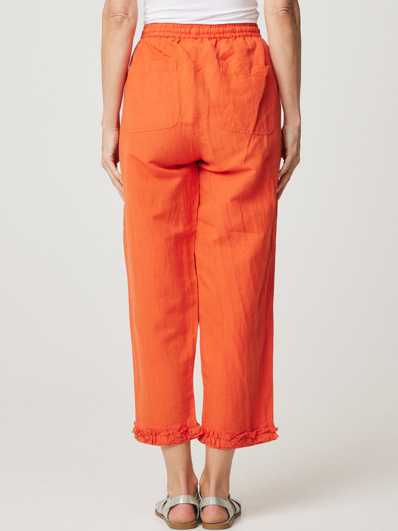 CAPRI RUFFLE LINEN PANT