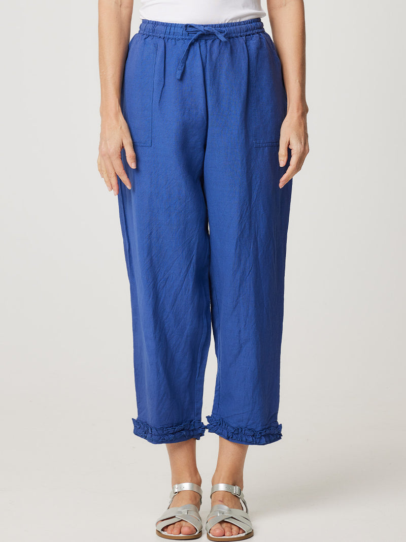 CAPRI RUFFLE LINEN PANT