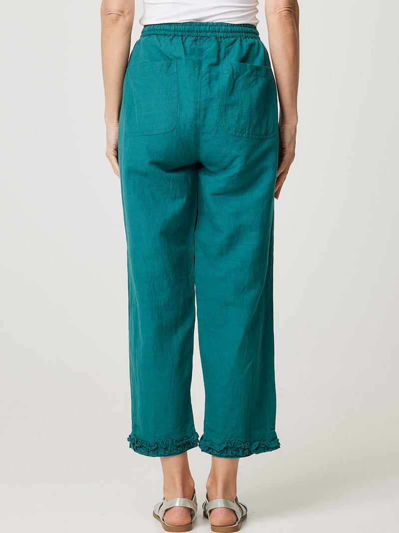 CAPRI RUFFLE LINEN PANT