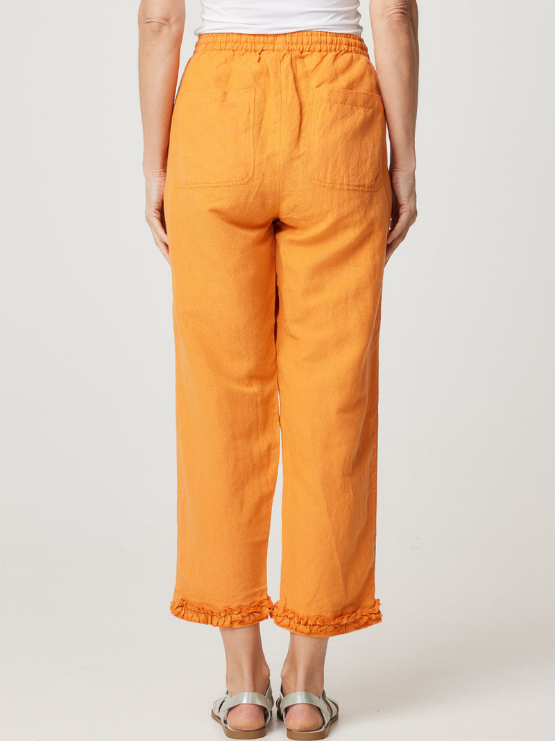 CAPRI RUFFLE LINEN PANT